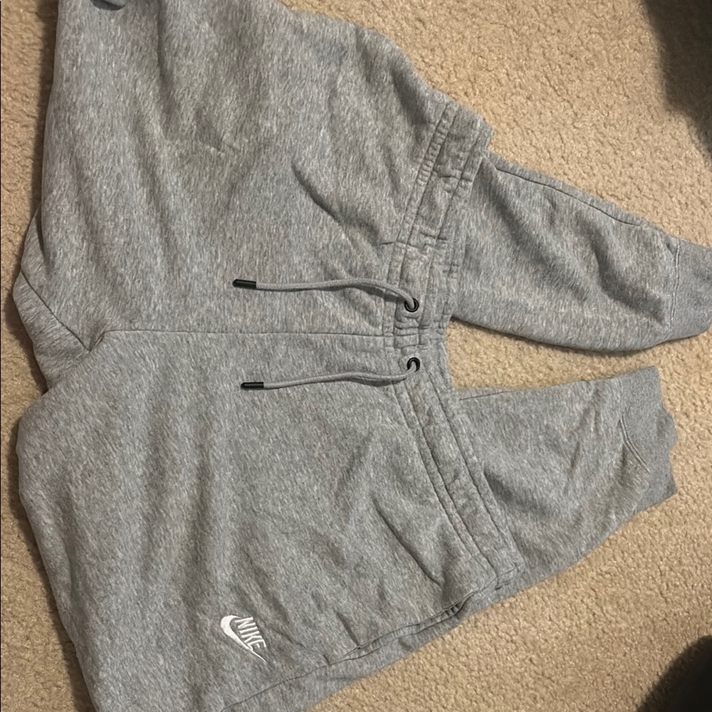 Nike Gray Track Pants with Elastic Cuffs